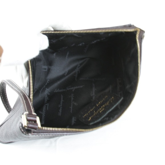 Salvatore Ferragamo Shoulder Bag Leather Brown Women's